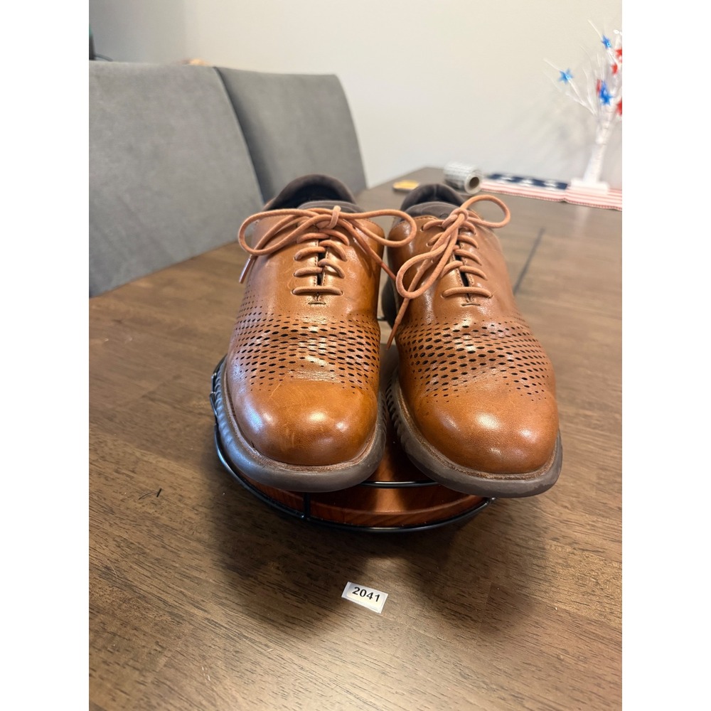 Cole Haan Zerogrand British Tan Leather Perforated Oxfords C24131 Mens 10M